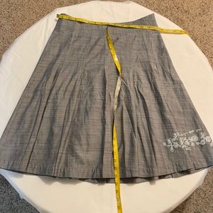 Stewart-Brown Organic Cotton Gray/Blue Skirt - Sz 4